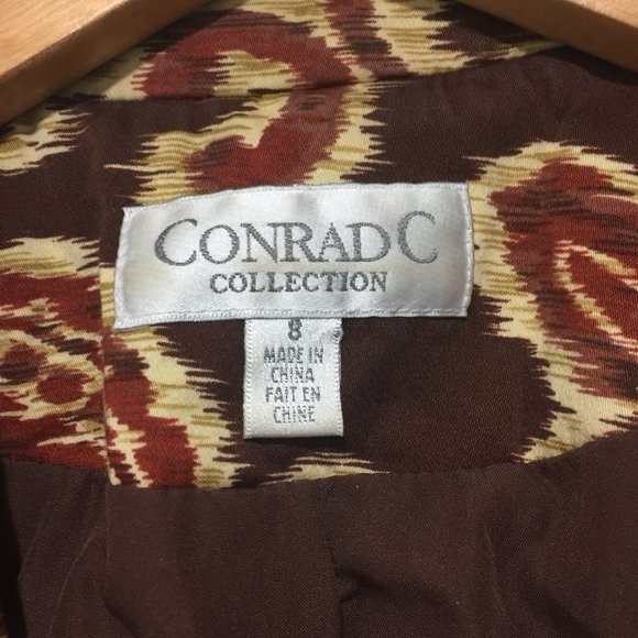 VINTAGE CONRAD C MULTICOLOR PRINTED BLAZER SIZE 8 - Picture 4 of 4